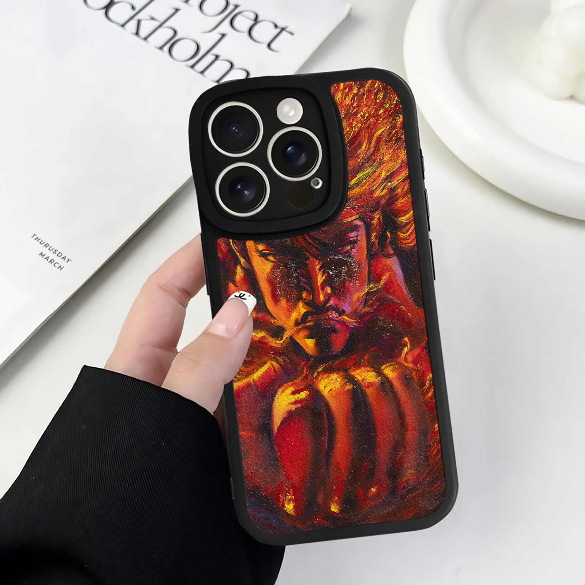 （画像用） 北斗の拳 Fist of the North Star 【iPhone 16シリーズ対応】シリコンスマホケース（レザー調） 材質：シリコン